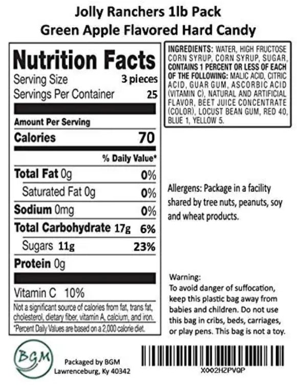 Buy Jolly Ranchers Hard Candy 1 Pound (Green Apple) Online at Lowest Price in Ubuy Nepal. 1976645748