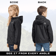 Arctix Kids Stream Rain Jacket, Black, Large