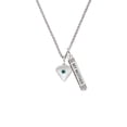 thumbnail image 2 of Delight Jewelry Silvertone Large December - Teal Crystal Heart Silvertone Always My Mother Bar Charm Necklace, 23", 2 of 4