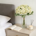 thumbnail image 4 of Hortensias artificiales realistas de plástico | Tallos florales artificiales de aspecto natural para la decoración del hogar | Arreglos para ramos de novia, salones de banquetes y centros de mesa, 4 of 6
