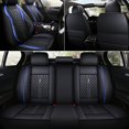 thumbnail image 3 of Universal Deluxe PU Leather 5-Seats Car Seat Cover Front Rear Cushion Full Set, 3 of 11