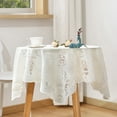 thumbnail image 3 of Elegant White Lace Jacquard Small Square Tablecloth for End Side Coffee Table Cover Home Decoration 35.4x35.4 Inch, 3 of 6