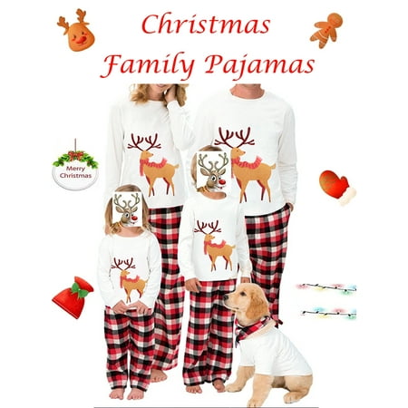 

Christmas Family Matching Pajamas Set Holiday Loungewear Sleepwear Xmas PJS Jammies Set for Couples Kids Baby Dogs