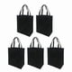 thumbnail image 1 of 5 pcs Non-Woven Fabrics Shopping Bag Foldable Reusable Handbag for Outdoor Shopping (black, 30x25x10cm), 1 of 2