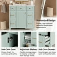 thumbnail image 6 of Harper & Bright Designs 36" Green Bathroom Vanity with Sink, Bathroom Storage Cabinet with Drawers and Adjustable Shelf, 6 of 16