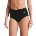 thumbnail image 4 of NIKE Women's Black Moderate Coverage Zip Pocket Wide Band Essential High Waisted Swimsuit Bottom XL, 4 of 10