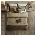 thumbnail image 2 of 7 Piece Faux Suede Comforter Set Brown Cal King, 2 of 9