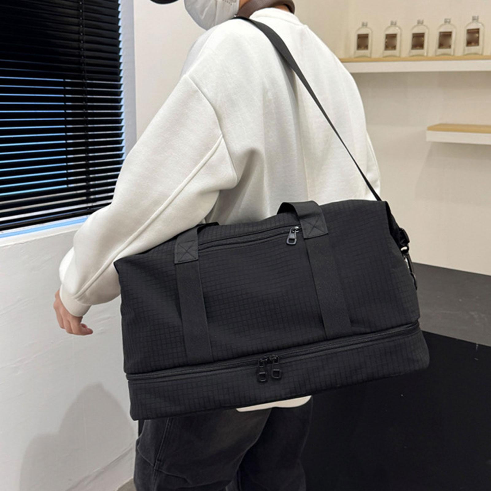 Abbraccia Airlines Gym Bag Mini Duffel Bag Tote Weekend Bag Personal Item Bag Underseat Carry on Bag for Women Men Holiday Trips Hiking Black