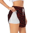 thumbnail image 3 of Lsque Red Skulls 4 Printed Women's Running Shorts with Liner Pockets,Elastic Quick Dry Workout Athletic Gym Yoga Shorts,Womens High Waist Shorts-X-Large, 3 of 9