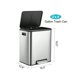 thumbnail image 4 of Elegante dual trash can - stainless steel 2x4 gal recycle bin con pedal lid & inner buckets - hands-free kitchen garbage solution, 4 of 6