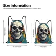 thumbnail image 2 of Kdxio Modern Hip-Hop Skull Print Drawstring Backpack Bag,Waterproof Draw String Back Sack, Gym Drawstring Bags Swim Bag For Unisex, 2 of 5