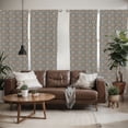 thumbnail image 2 of Ambesonne Vintage Window Curtains, Delicate Little Florets, Each 28" W x 63" L, Dark Blue Orange, 2 of 5