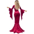 thumbnail image 3 of Witch Cos, Witch Cosplay, Witch Costume, Witch Outfit, Witch Roleplay, Vampire Womens Halloween Costumes Long Sleeves Mortician Costume Wrap Gothic Witch Dress Witchy Dress, Deep Red M, 3 of 4