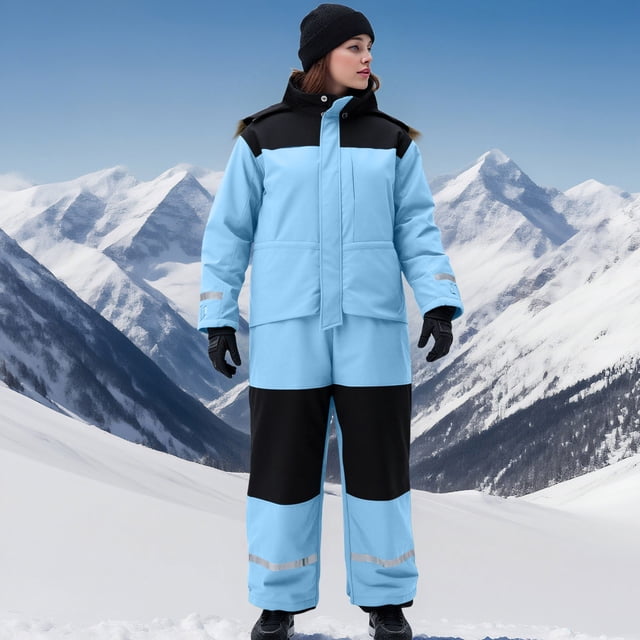 Timegard Rompers for Women 1 Piece Winter Outdoor Warm Snowsuits Ski Suits Windproof Jumpsuits for Men