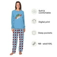 thumbnail image 2 of Family Matching Christmas Bowling Pajama Set, Light Blue Festive Bowling Pin with Red Ball Pattern, 2 of 7