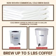 thumbnail image 3 of Cold Brew Coffee Filters and Bags, 20" x 20" Commercial Size, Drawstring Bags for Large Batch and 5-Gallon Systems, Capacity Up to 5 LBS Coffee, 50-Pack, 3 of 6