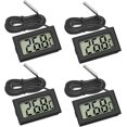thumbnail image 1 of Mini LCD Digital Thermometer with Waterproof External Probe, Suitable for Refrigerators, Freezers, Aquariums (4x Black), 1 of 5