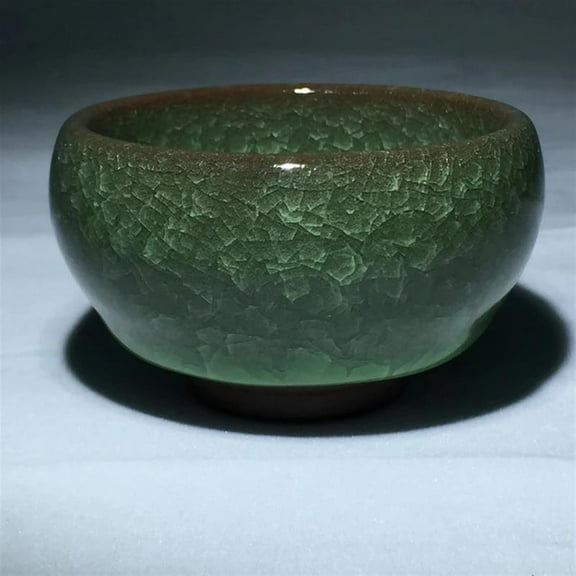 Tea Bowl Chawan Gift For Friends Kiln Fired Chinese Song Dynasty Style Jianzhan Green Ice Crack Ceramic Tenmoku Cups