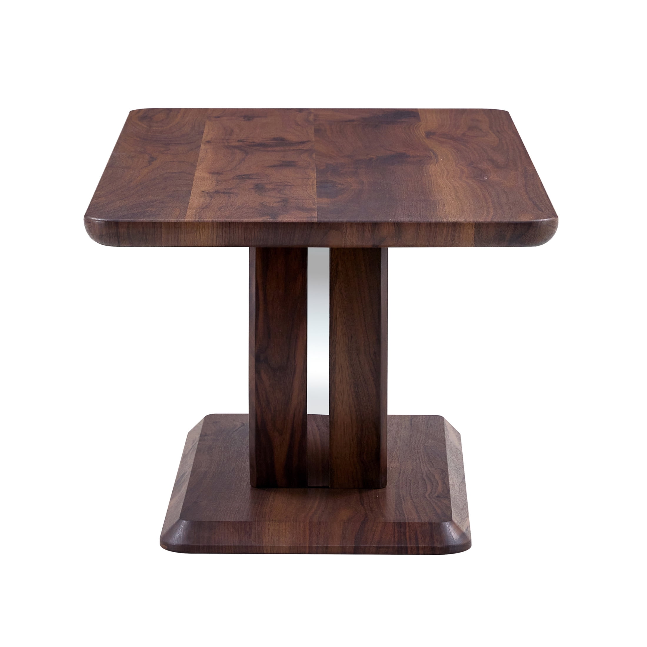 Noble House Minimalist Rectangular Coffee Table, Texture MDF with Silver Trim, Modern Design for Livign Room, Walnut