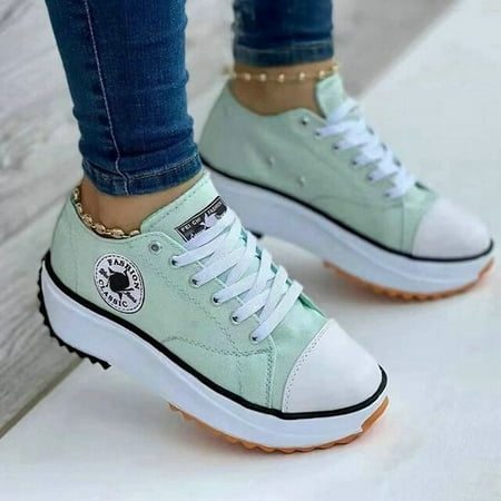 

Canvas Sneakers Women Fashion Platform Low-top Women Single Shoes Thick-soled Candy Color Flats Female Canvas Shoes 2022