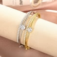 thumbnail image 2 of Z.LP Stylish Gold Bangle, Diamond - adorned Strip, 57mm Length, 13g, 2 of 8