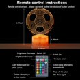 thumbnail image 4 of 3D Optical Illusion LED Light Lamp with 16 Colors Touch Sensor with Remote Control and RGB Color, Ideas for Bedroom Decoration, Birthday Christmas Party Gift Suitable for Boys and Girls (Football), 4 of 6