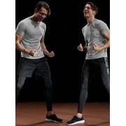 NELEUS Mens Dry Fit Mesh Athletic Shirts 3 Pack,Black+Gray+Olive Green,US Size 2XL