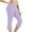 Purple, variant on Womens Stretch Capris on Clearance Women Capris Solid Elastic Waist Pocket Cropped Pants Casual Stretchy Stylish Pants Yoga Sports Casual Flared Pants Womens Cargo Capris New Purple L