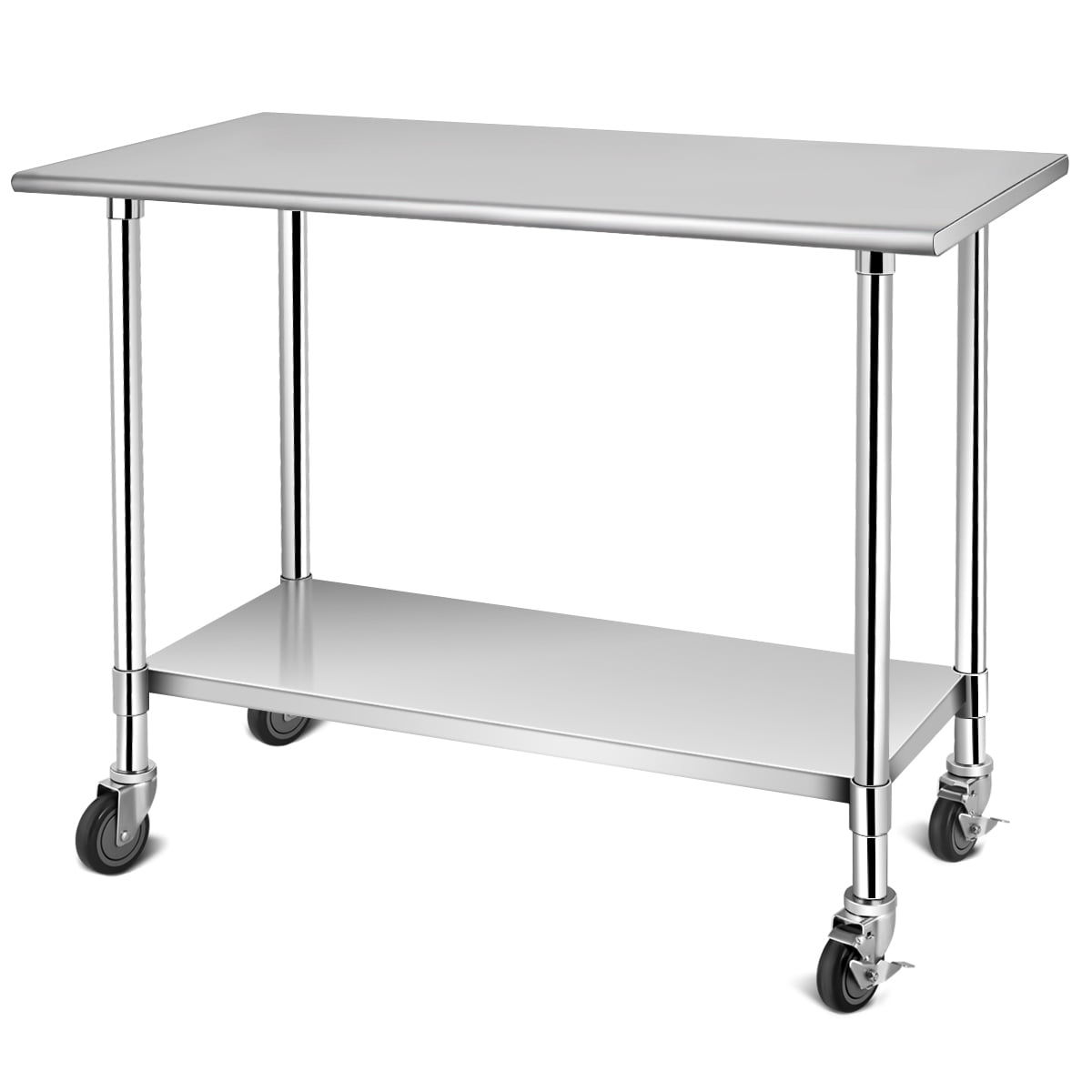 Costway 48'' x 24'' NSF Stainless Steel Commercial Kitchen Work Table w ...