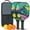 Black, variant on Pickleball Paddles Set Of 2, Fiberglass Surface, Tropical Jungle Print, 4 Balls & Bag