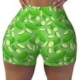 thumbnail image 2 of Balery Green Cucumber Pantalones cortos de entrenamiento estampados para mujer, sin costuras, ajustados, para gimnasio, yoga, correr, deportes, ejercicio activo, fitness.-Medium, 2 of 8