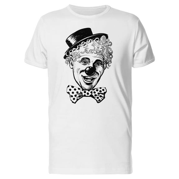 Clown Face In B&W T-Shirt Men -Image by Shutterstock, Male 3X-Large