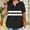 Black, variant on Women's Plus Size Summer Tunic Tops 2025 - Striped Wrap V-Neck Blouse, Loose Fit Short Sleeve Chiffon Business Casual Tee