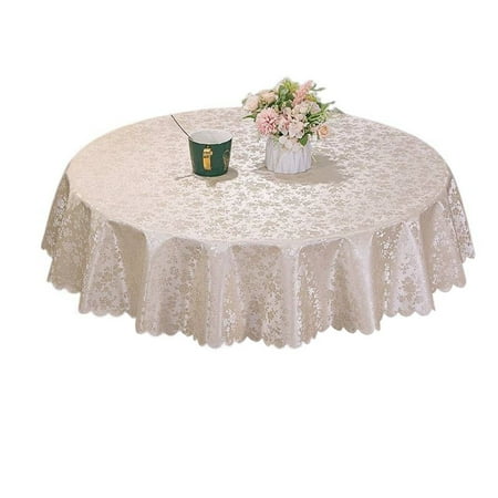 

Large Round Tablecloth Chinese Jacquard Round Tablecloth Stain Resistant High Temperature Resistant Chemical Fiber Blended Tablecloth For Hotel Banquet Restaurant-G-160cm(63inch)