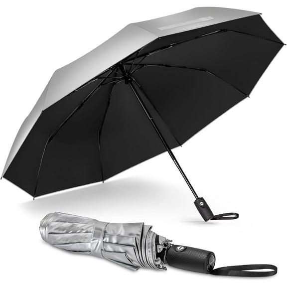 UV Umbrellas for Sun Protection 46 Inch,UPF 50  Travel Folding Sun Umbrella Auto Open Windproof Compact for Men Women