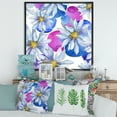 thumbnail image 2 of Daisies On Red and Blue Backgorund 36 in x 36 in Framed Painting Canvas Art Print, by Designart, 2 of 5