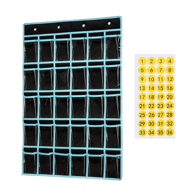 Wisewang Smart Classroom Pocket Chart For Cellphones Organizer Sturdy And Efficient Sundries Closet Pocket Chart Storage Black 96x67cm