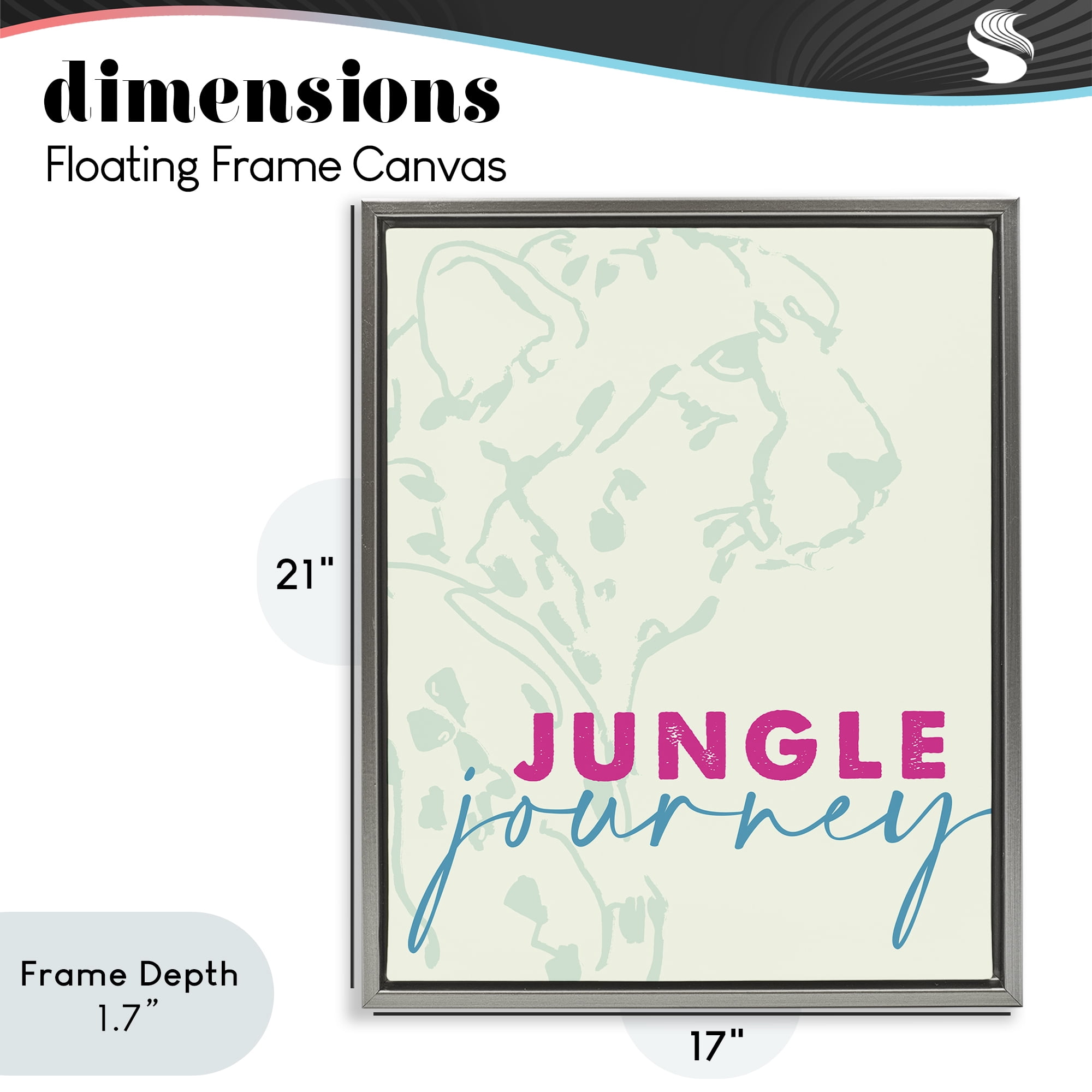Stupell Industries Jungle Journey Cheetah Gray Framed Floater Canvas Wall Art, design by Lanie Loreth