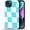 Blue Twist Check, variant on for iPhone 13/14 Case, Hybrid 2-Layer Hard Shell, Military-Grade Protection, All-Around Shockproof, Silicone Protective Phone Case - Coloring Mushroom