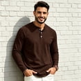 thumbnail image 6 of Men's Henley Shirts Long Raglan Sleeve Slim Fit Button T-Shirts Casual Pullover Tops with Pocket Coffee S, 6 of 9