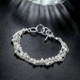 thumbnail image 2 of 925 Sterling Silver Bracelet with Six Rows of Light Pearls and Handcrafted Pearl Design, 20 cm Length, 2 of 5