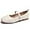 Beige, variant on Women's Classic Fashion Round Head Soft Flat Mary Jane Shoes Minimalist and Comfortable Ballet Flat Shoes with Buckles