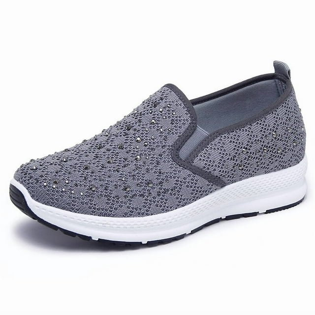 Espadrilles de Marche pour Femmes à Enfiler, Course, Légères en Maille – Chaussures de Tennis Confortables