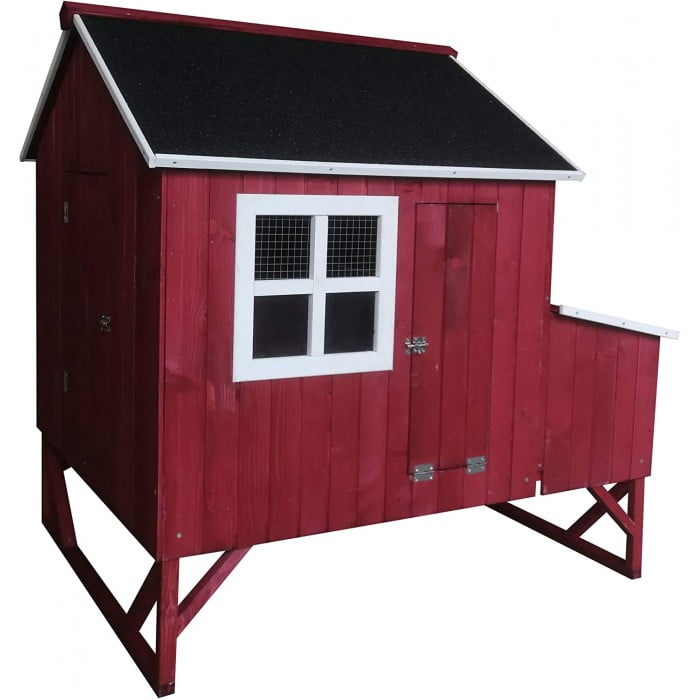 Omitree Deluxe Wood Backyard Large Chicken Coop Hen House 4-8 Chickens
