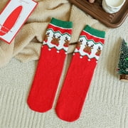 Socks Autumn Winter Christmas Weaving Plush Warm Coral Plush Home Socks Sports Socks
