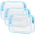 thumbnail image 1 of TSA Approved Toiletry Bag - Clear Makeup Bag Waterproof Quart Size Bag, Travel Makeup Cosmetic Bag for Women Men, Carry on Airport Airline Compliant Bag, 3 Pack, Black, 1 of 5