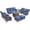 Blue, variant on Jentlehouse 8-Piece Outdoor Patio Furniture Set with Fire Pit Table,Outdoor Sectional Sofa Set with Gliders,Wicker Outdoor Conversation Set for Garden,Backyard,Lawn,Poolside