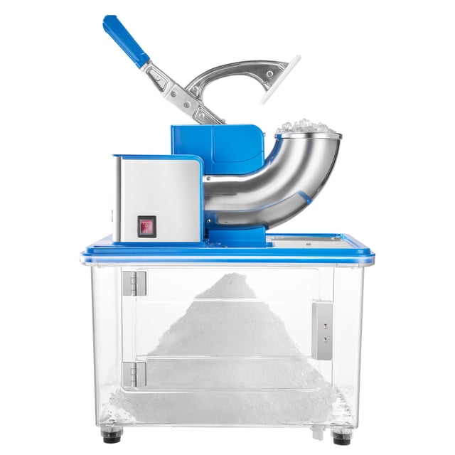KFFKFF Commercial Ice Crusher 661LBS/H, 350W Electric Snow Cone Machine with 4 Blades, 2000RPM Stainless Steel Shaved Ice Machine with 11 Gal Crushed-Ice Box