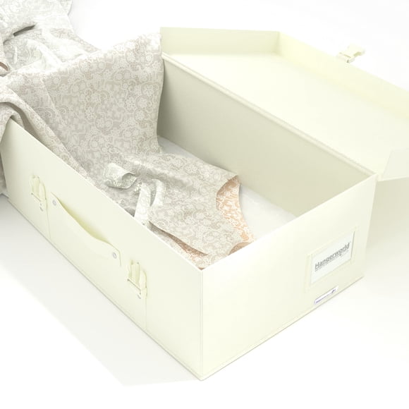 Caja de almacenamiento para vestidos de novia HANGERWORLD para vestidos de novia, color marfil