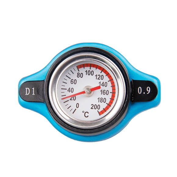 Car Water Tank Cover with Water Temperature Gauge Thermometer Radiator - 0.9 Bar Large